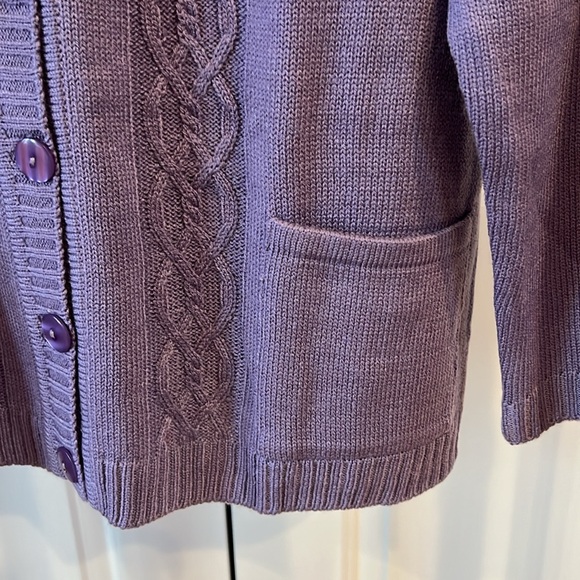 BEA Purple Knit Cardigan with Pockets - Picture 3 of 6